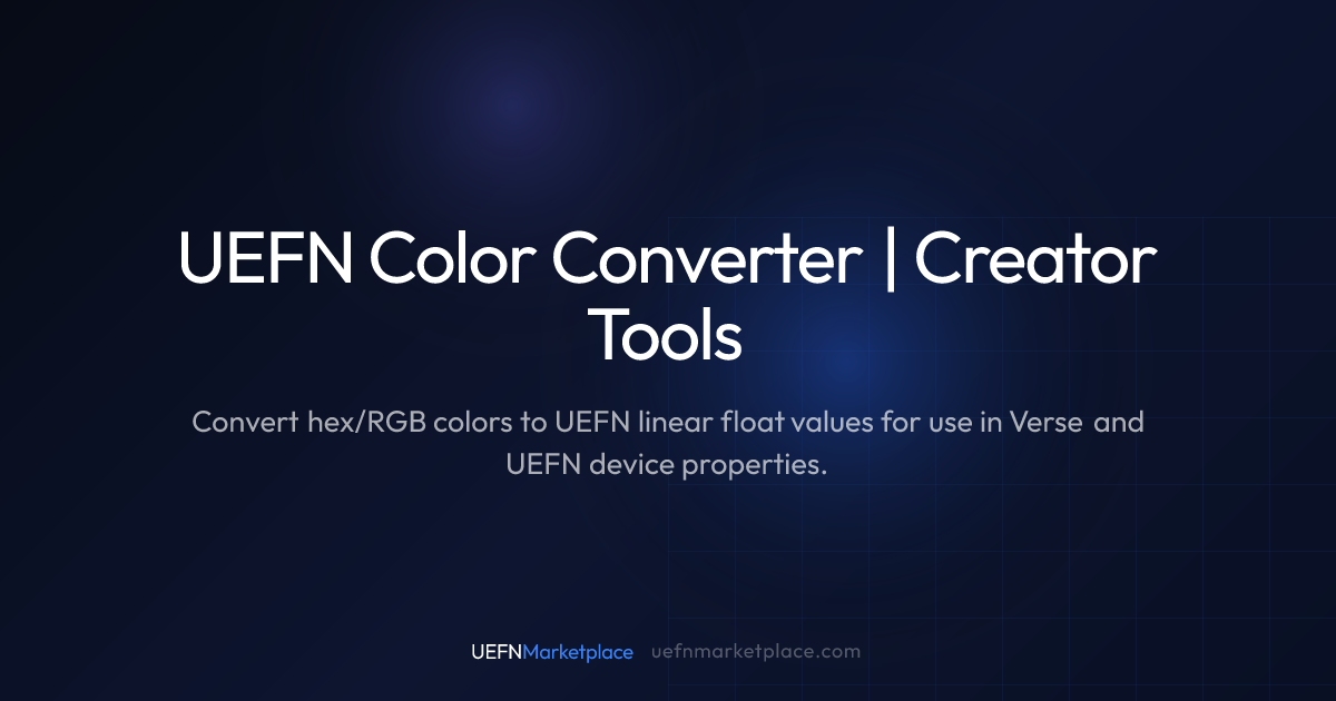 UEFN Color Converter | Creator Tools | UEFNMarketplace